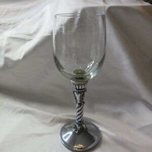 Brighton Celebration Wine Goblet Silver Stem with Crystal Glass